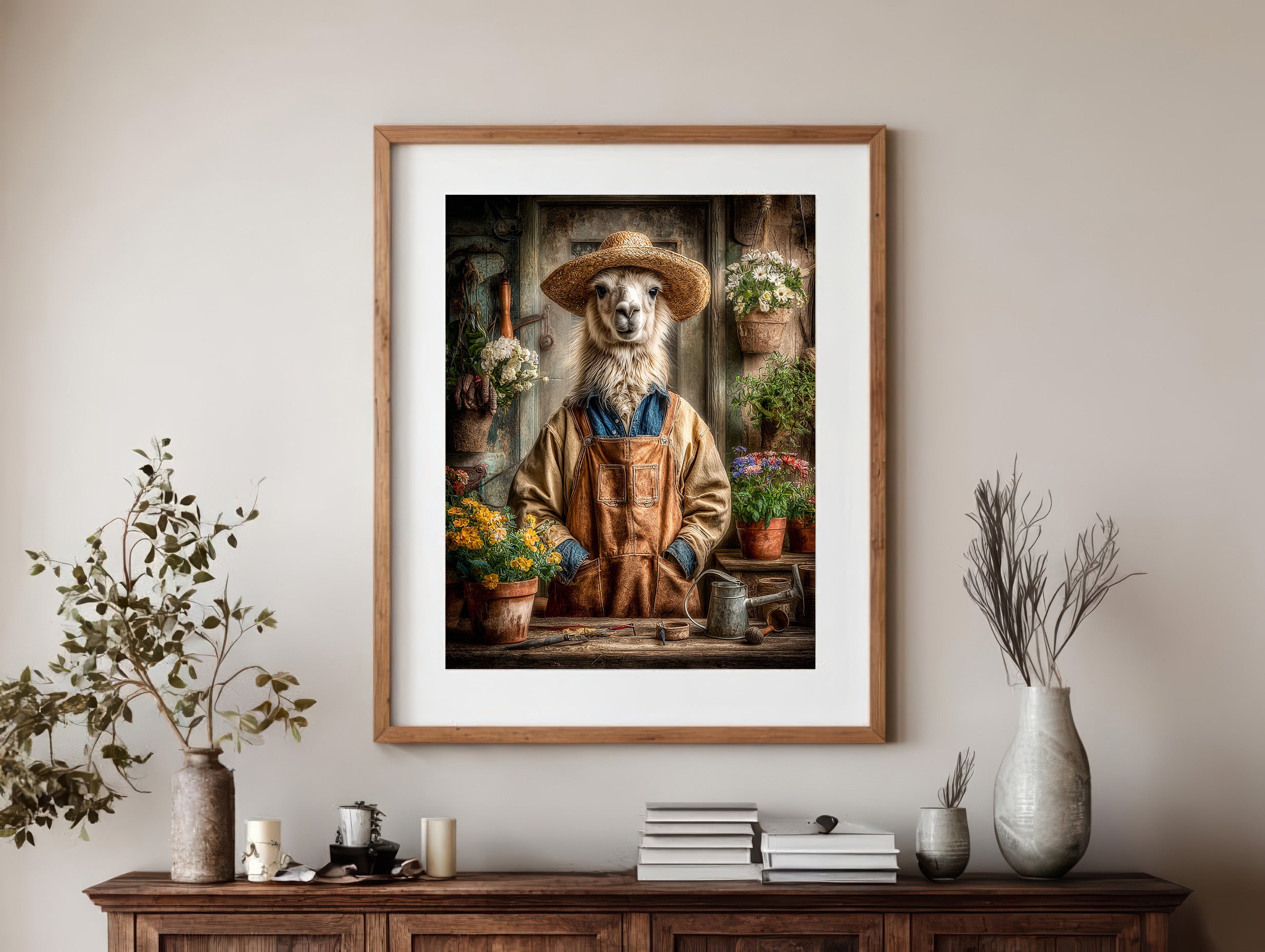 Gardener Llama Digital Download Wall Art