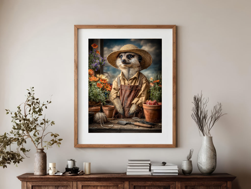 Gardener Meerkat Digital Download Wall Art