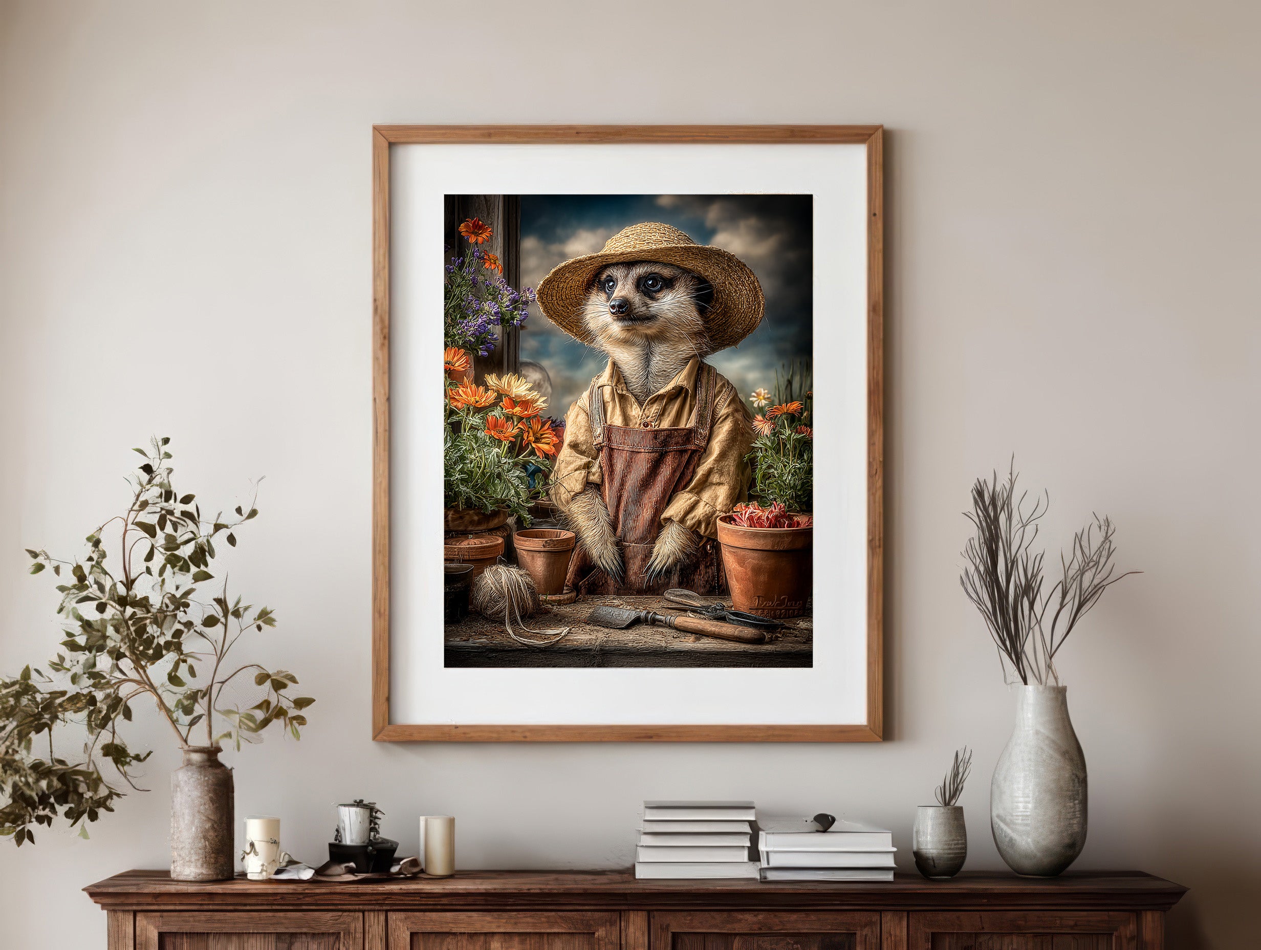 Gardener Meerkat Digital Download Wall Art