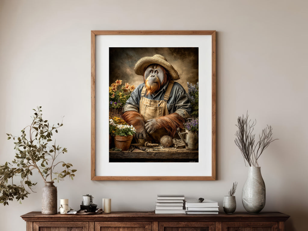 Gardener Orangutan Digital Download Wall Art