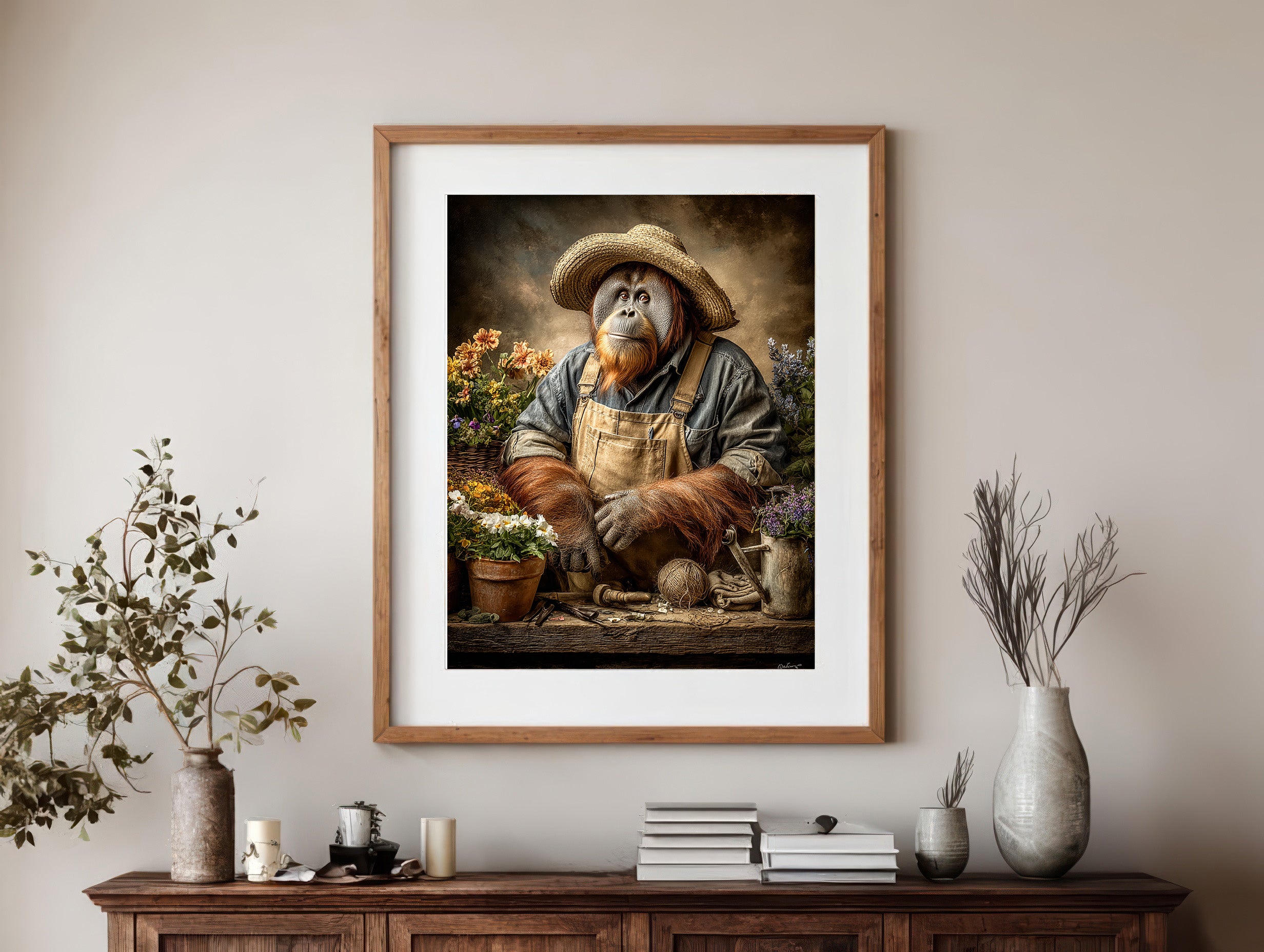 Gardener Orangutan Digital Download Wall Art