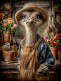 Gardener Ostrich Digital Download Wall Art