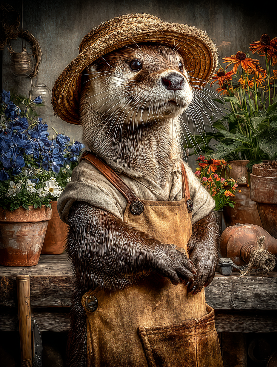 Gardener Otter Digital Download Wall Art