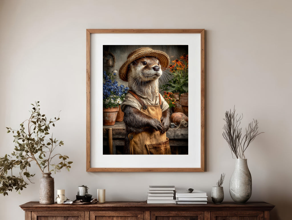 Gardener Otter Digital Download Wall Art