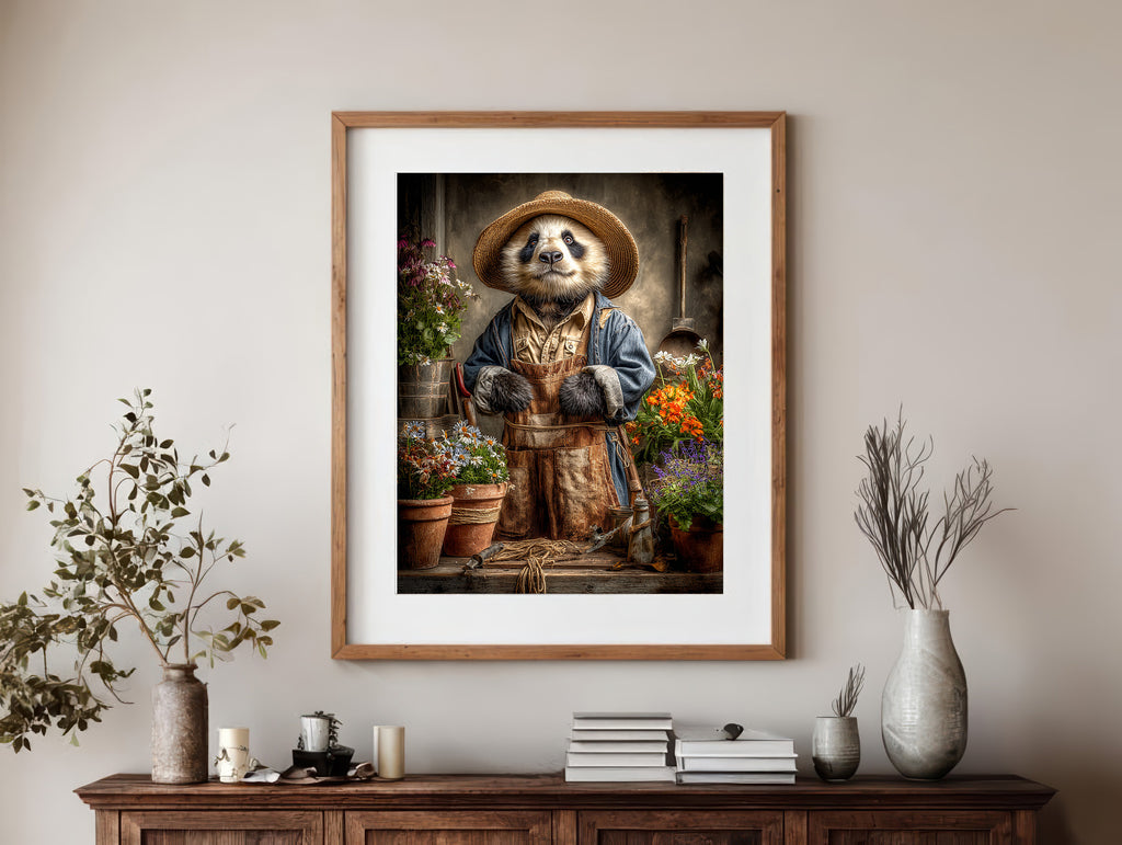 Gardener Panda Digital Download Wall Art