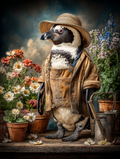 Gardener Penguin Digital Download Wall Art