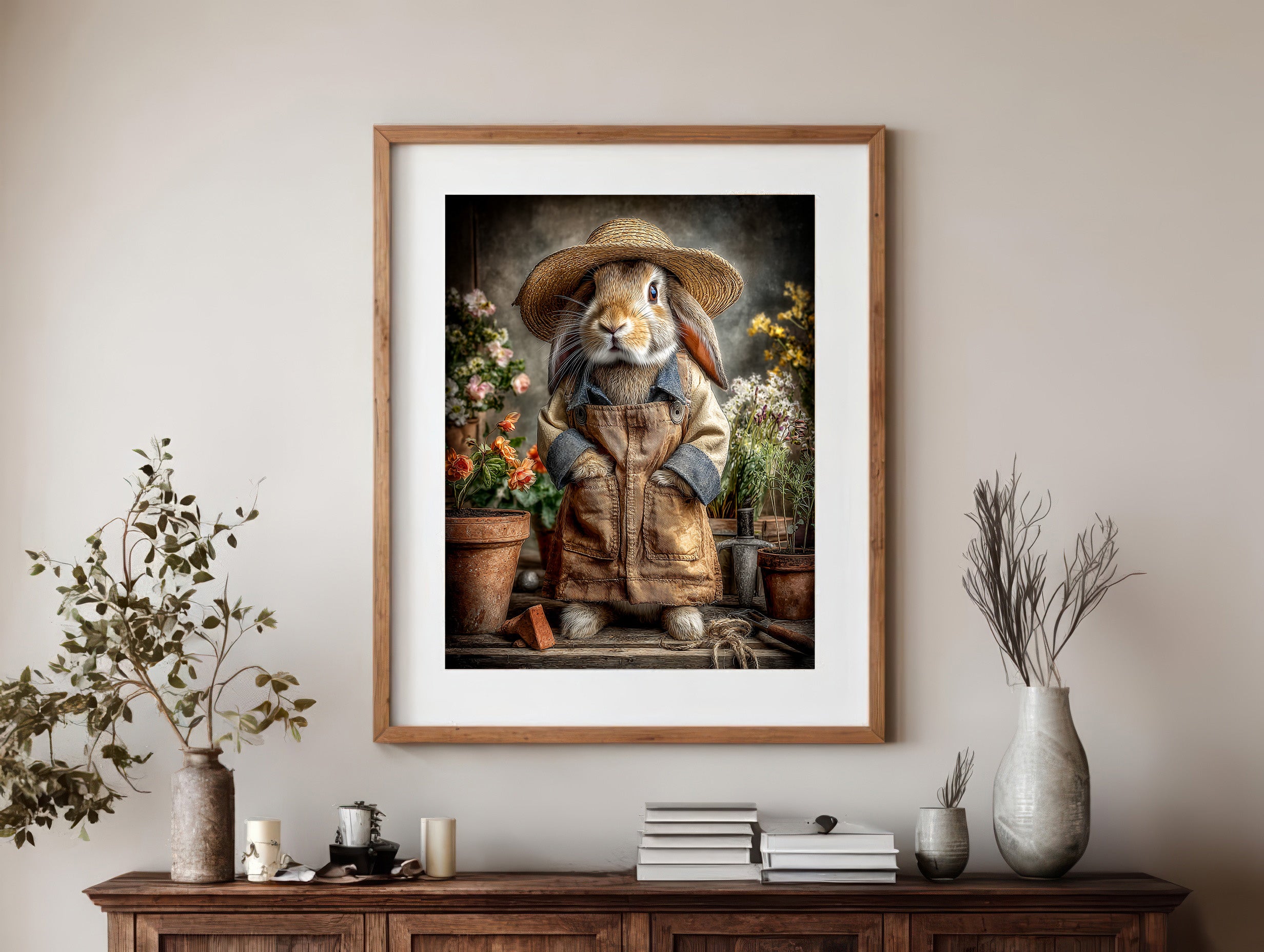 Gardener Rabbit Digital Download Wall Art
