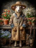 Gardener Sheep Digital Download Wall Art