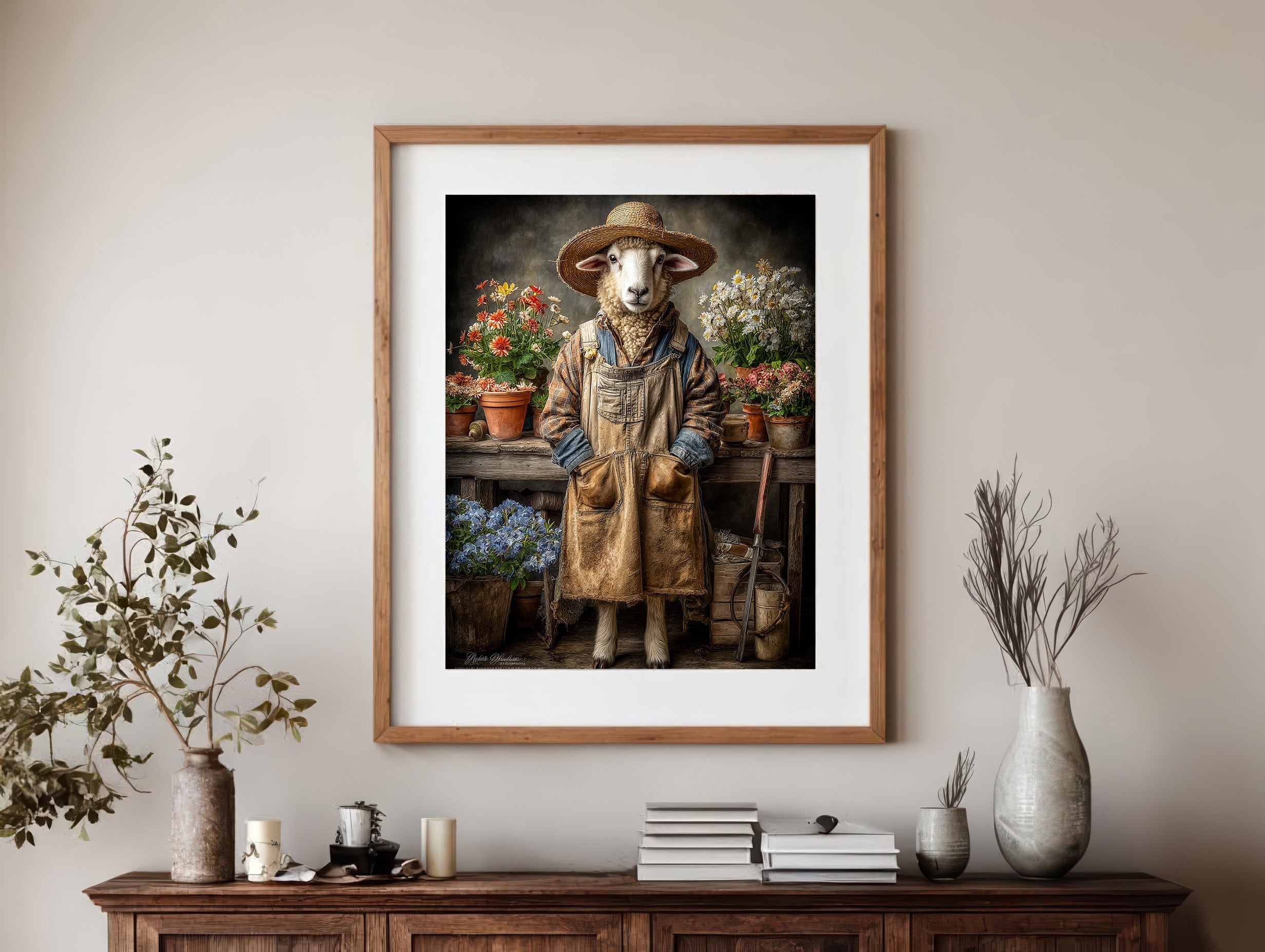 Gardener Sheep Digital Download Wall Art
