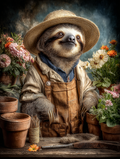 Gardener Sloth Digital Download Wall Art