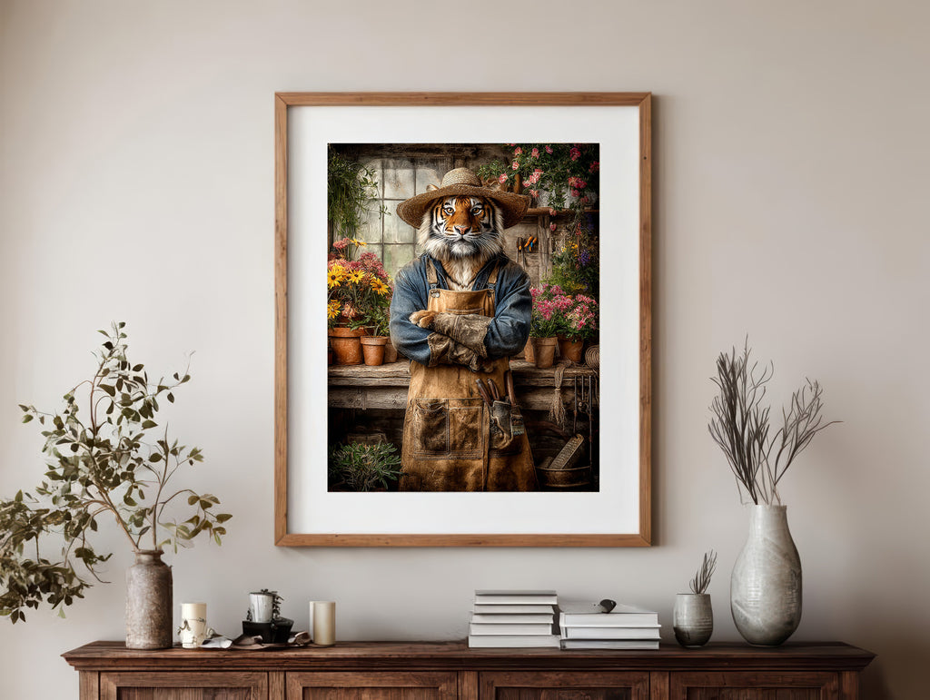 Gardener Tiger Digital Download Wall Art