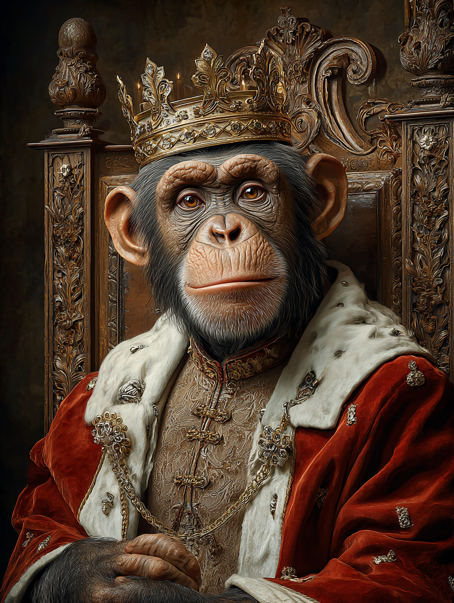 King Chimpanzee Digital Download Wall Art