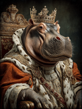 King Hippopotamus Digital Download Wall Art