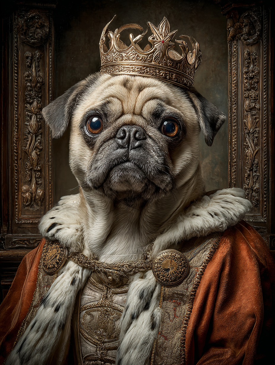 King Pug Digital Download Wall Art