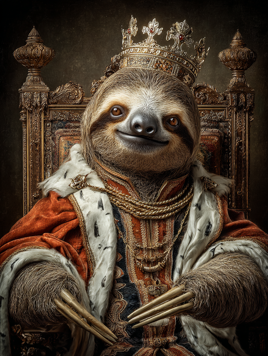 King Sloth Digital Download Wall Art