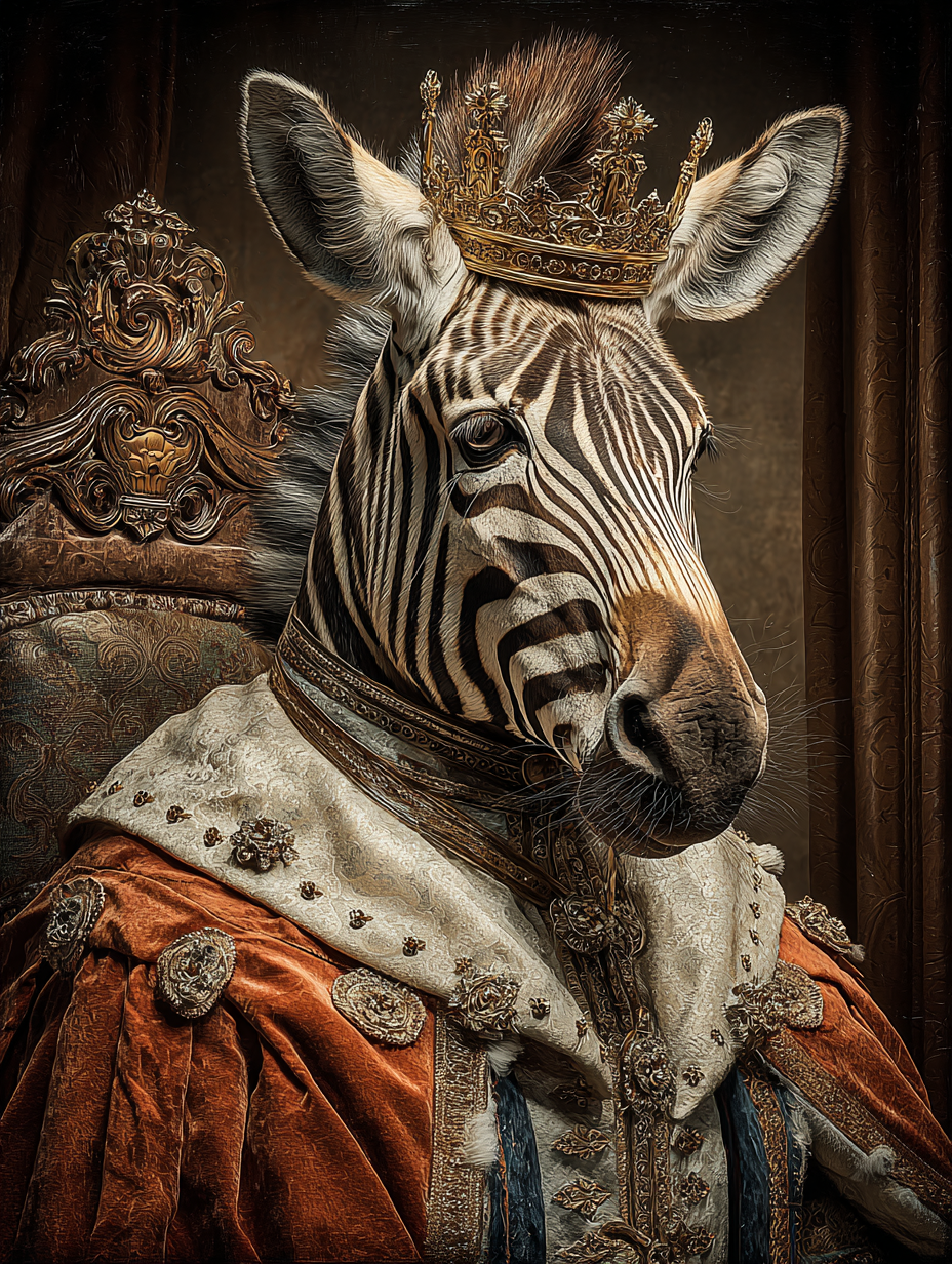 King Zebra Digital Download Wall Art
