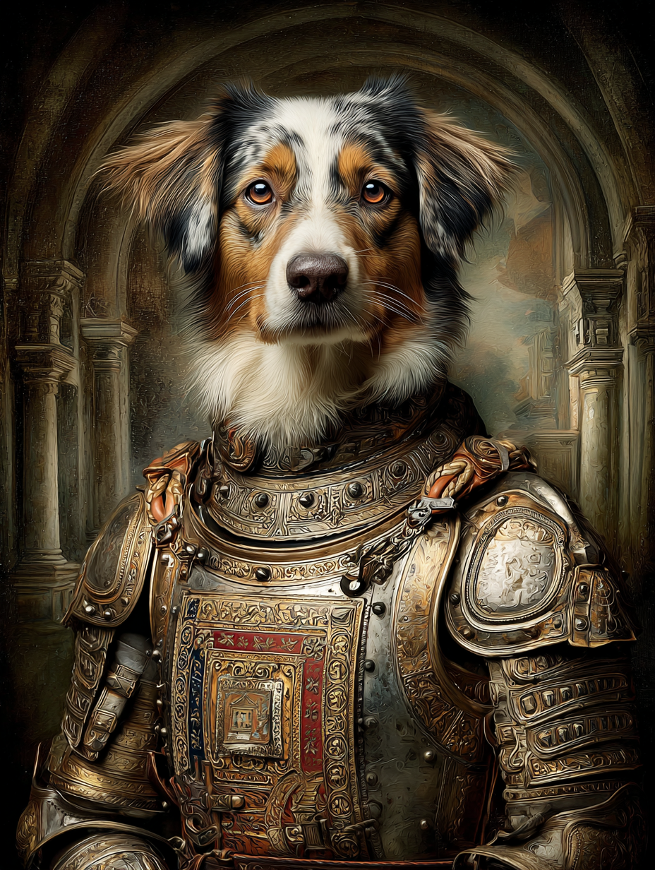 Knight Australian Shepherd Digital Download Wall Art