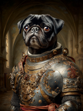 Knight Black Pug Digital Download Wall Art