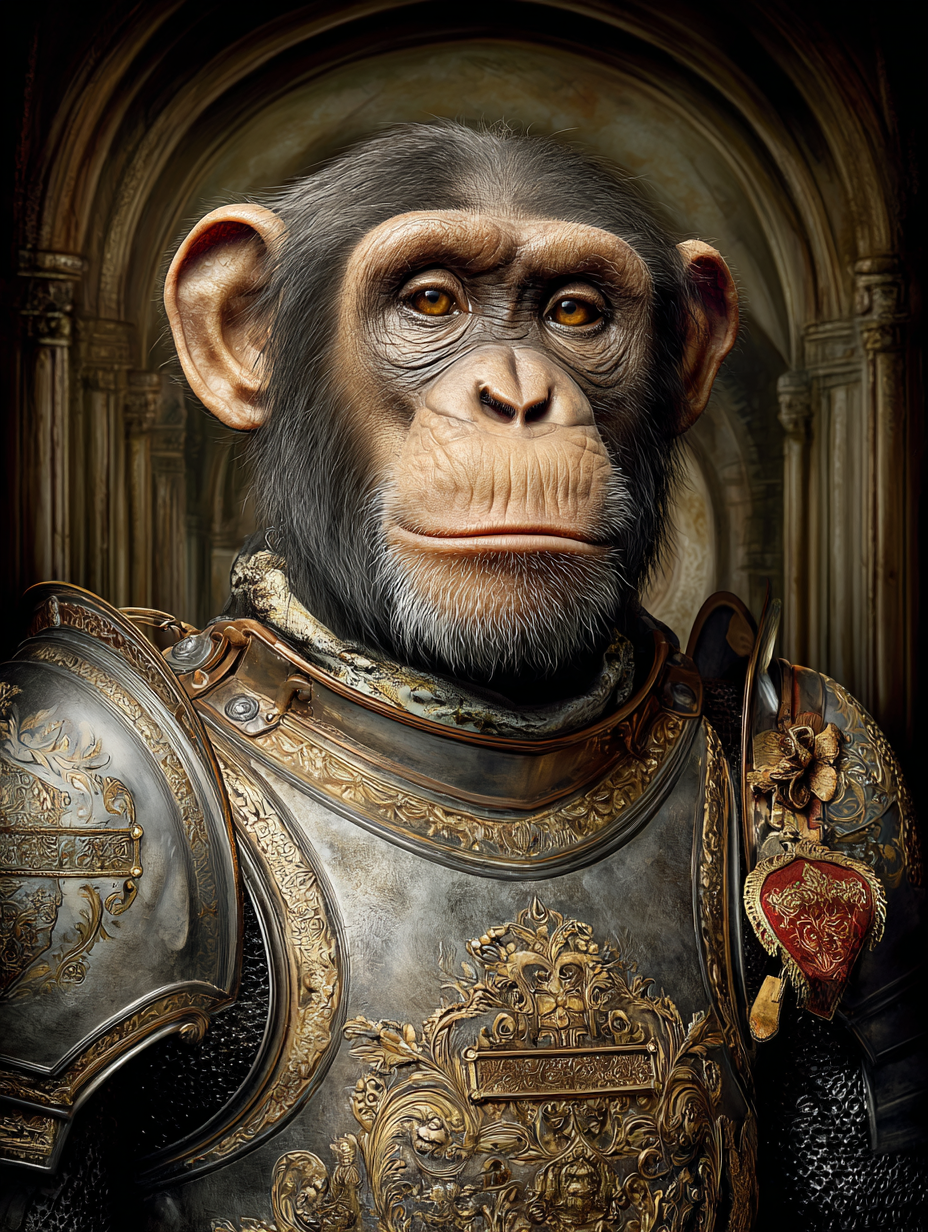 Knight Chimpanzee Digital Download Wall Art