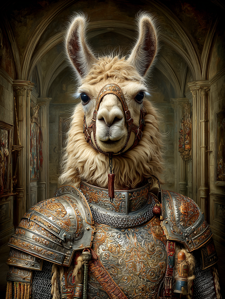 Knight Llama Digital Download Wall Art