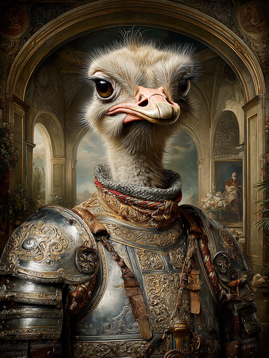 Knight Ostrich Digital Download Wall Art