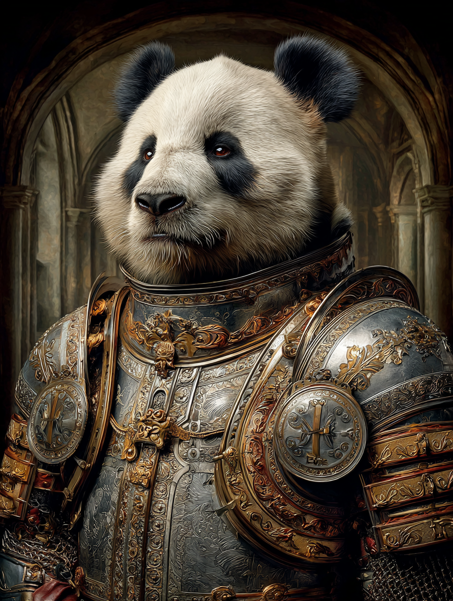 Knight Panda Digital Download Wall Art