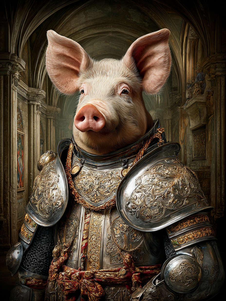 Knight Pig Digital Download Wall Art
