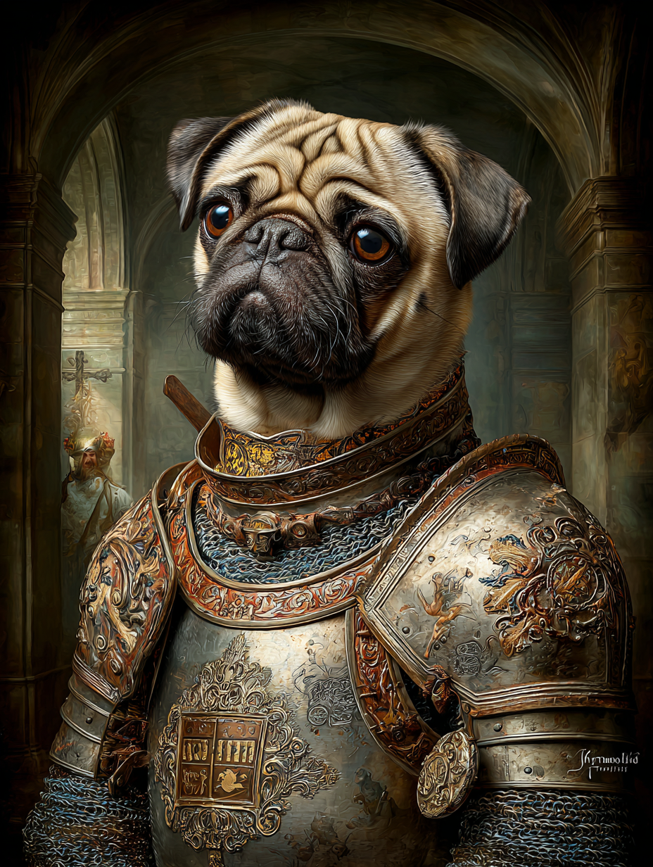 Knight Pug Digital Download Wall Art