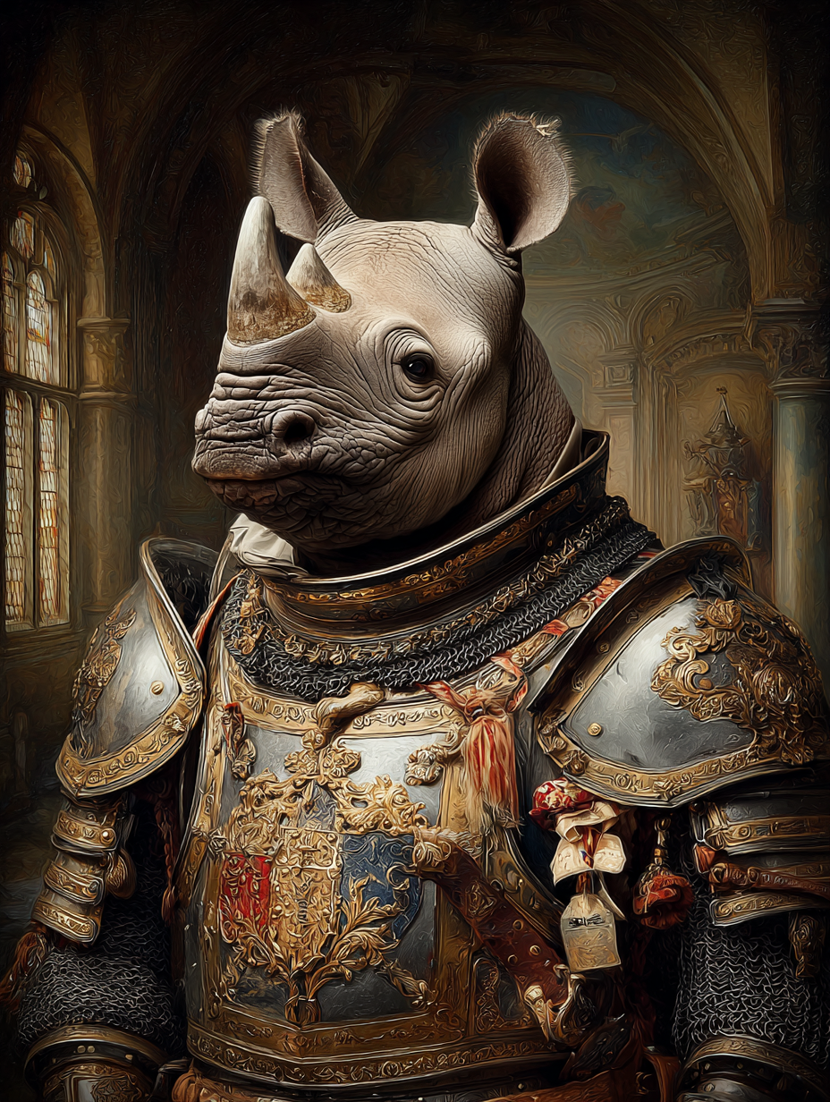 Knight Rhinoceros Digital Download Wall Art