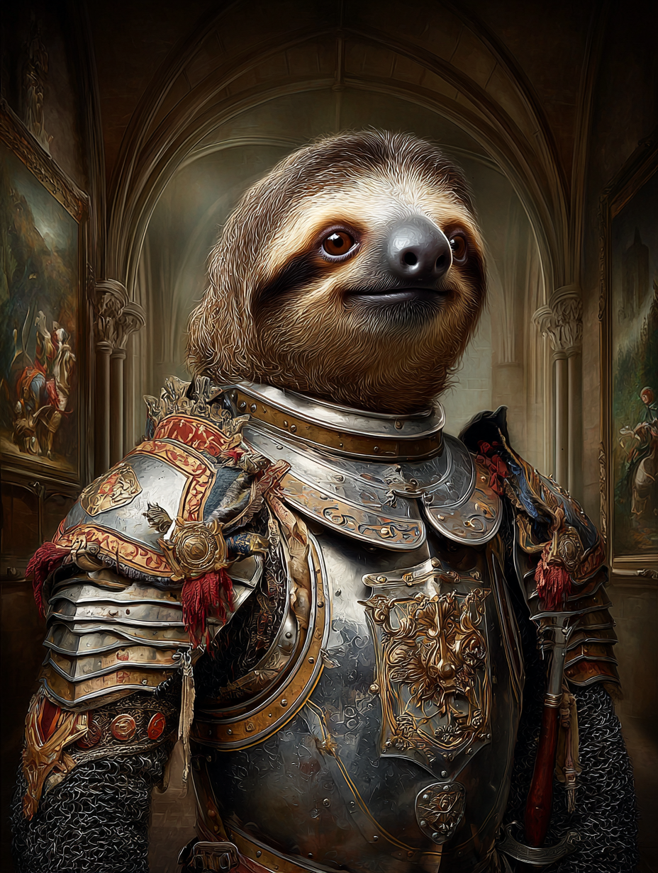 Knight Sloth Digital Download Wall Art
