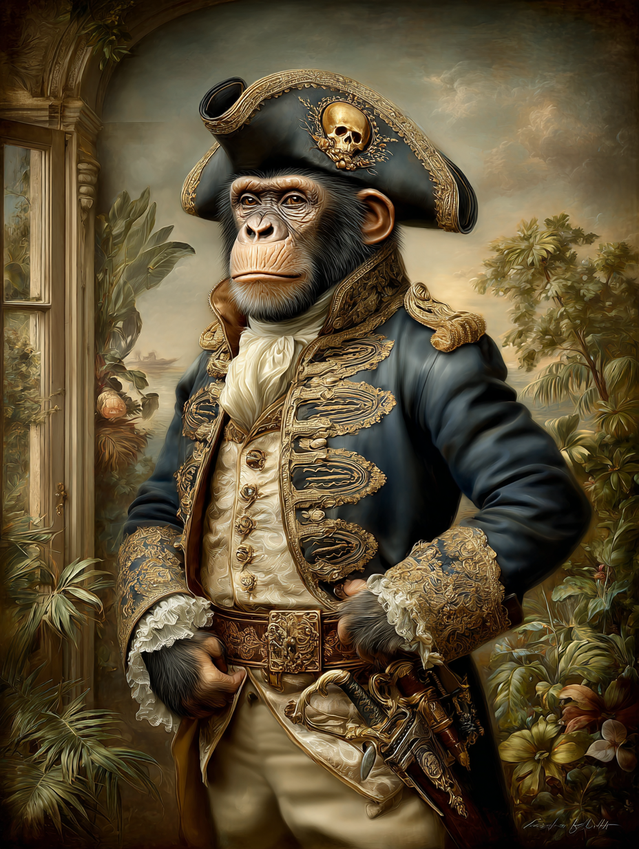 Pirate Chimpanzee Digital Download Wall Art