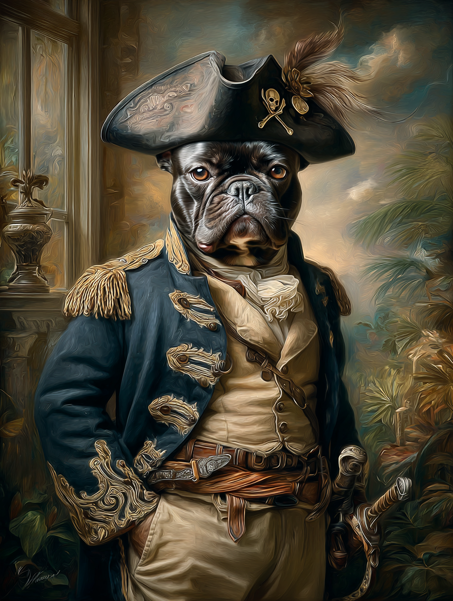Pirate French Bulldog Digital Download Wall Art