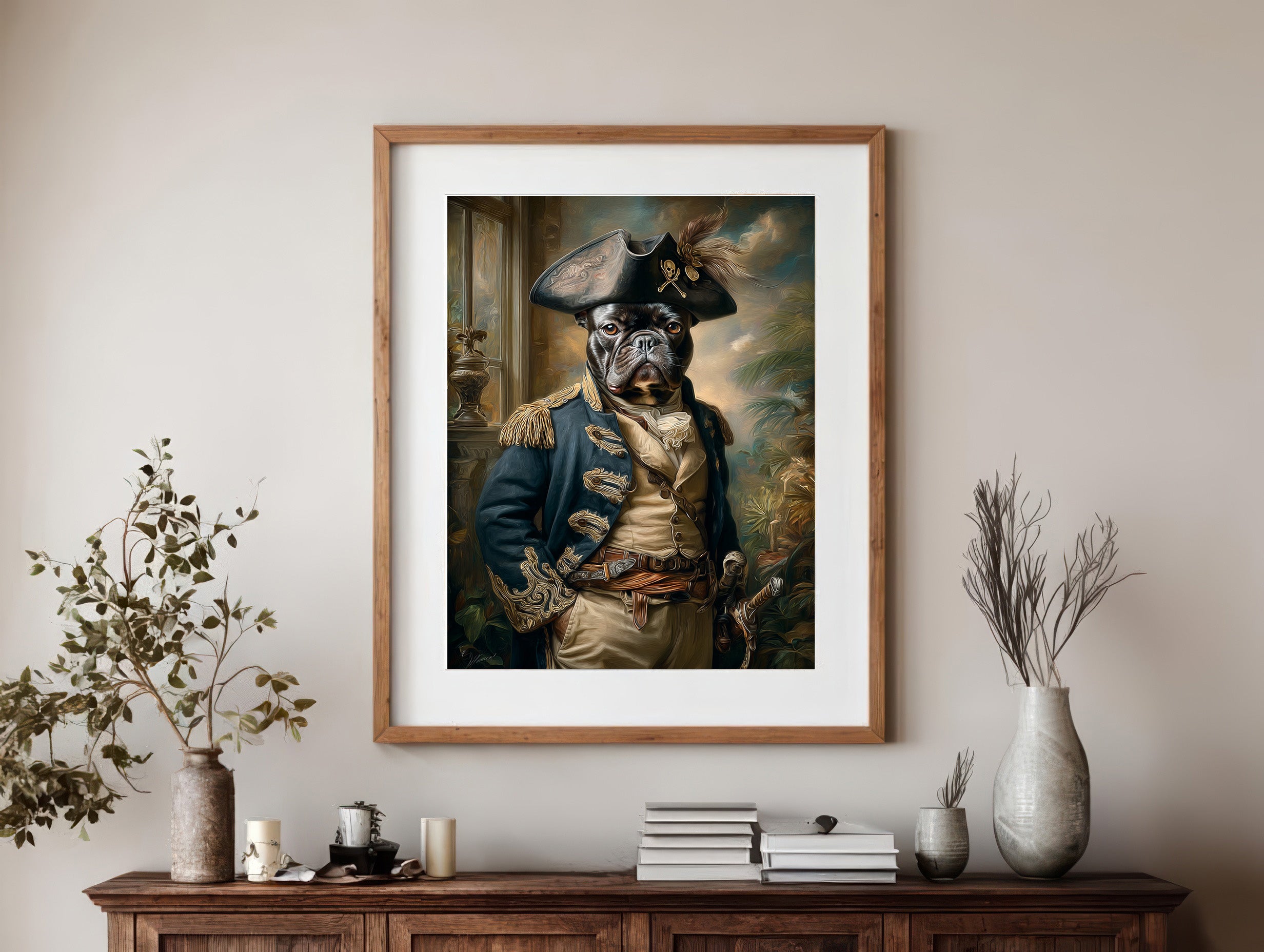 Pirate French Bulldog Digital Download Wall Art