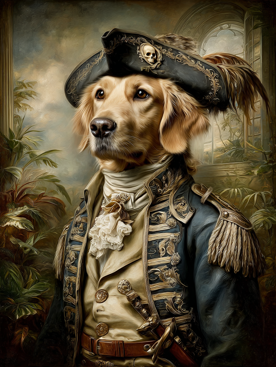 Pirate Golden Retriever Digital Download Wall Art