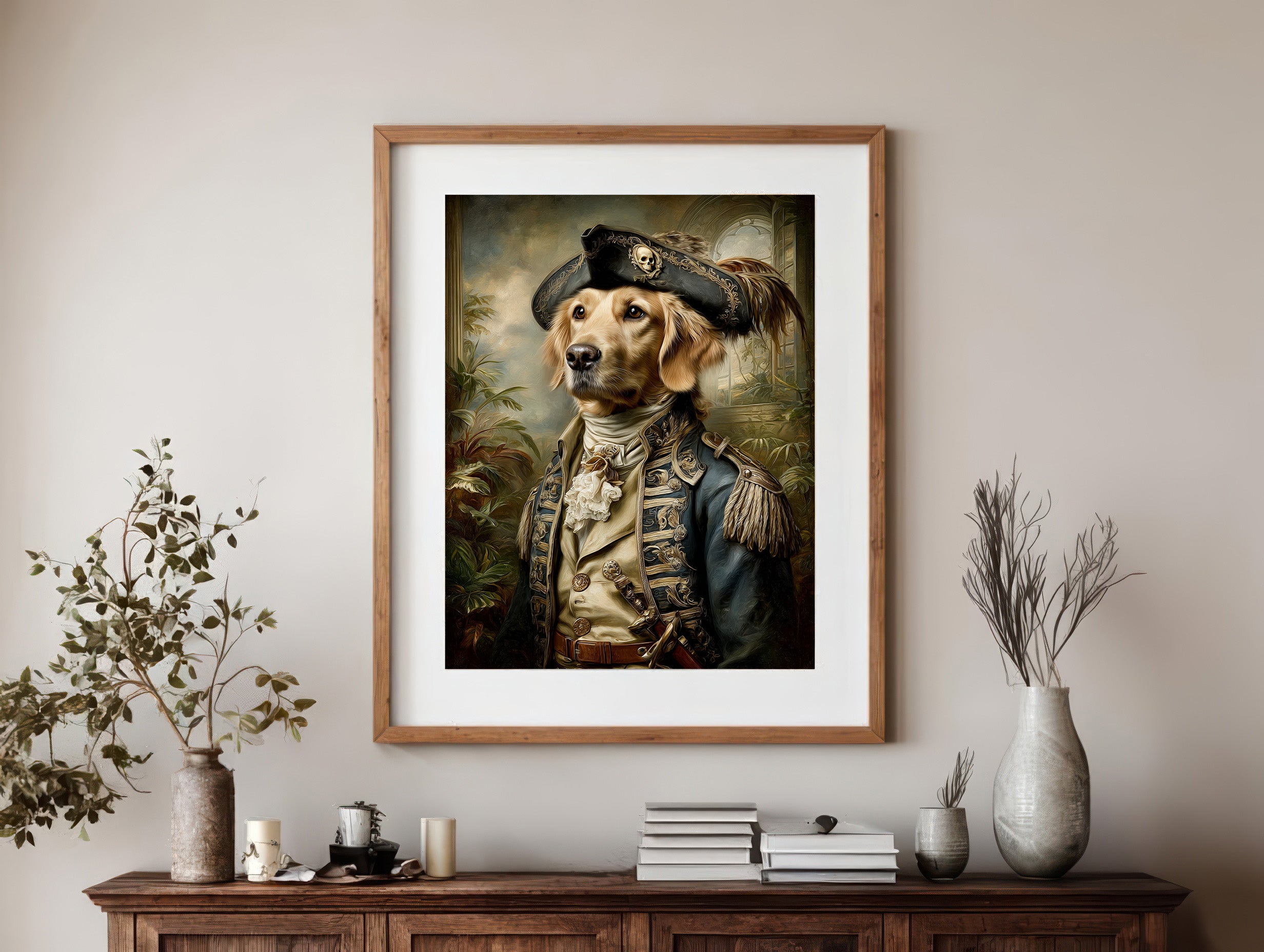 Pirate Golden Retriever Digital Download Wall Art