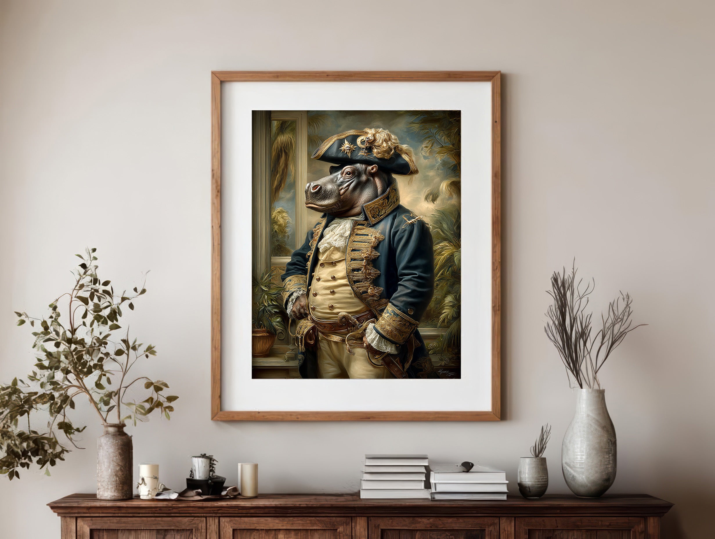 Pirate Hippopotamus Digital Download Wall Art