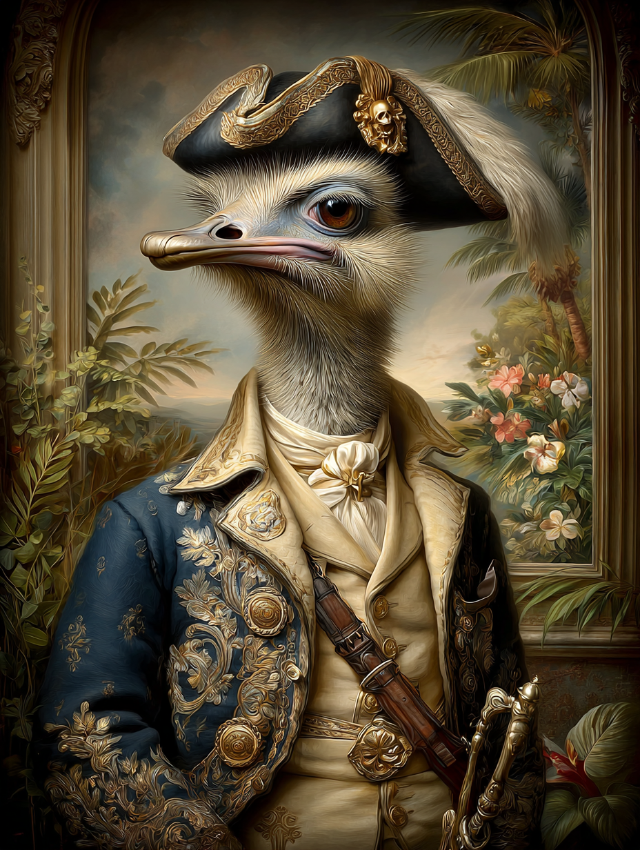 Pirate Ostrich Digital Download Wall Art