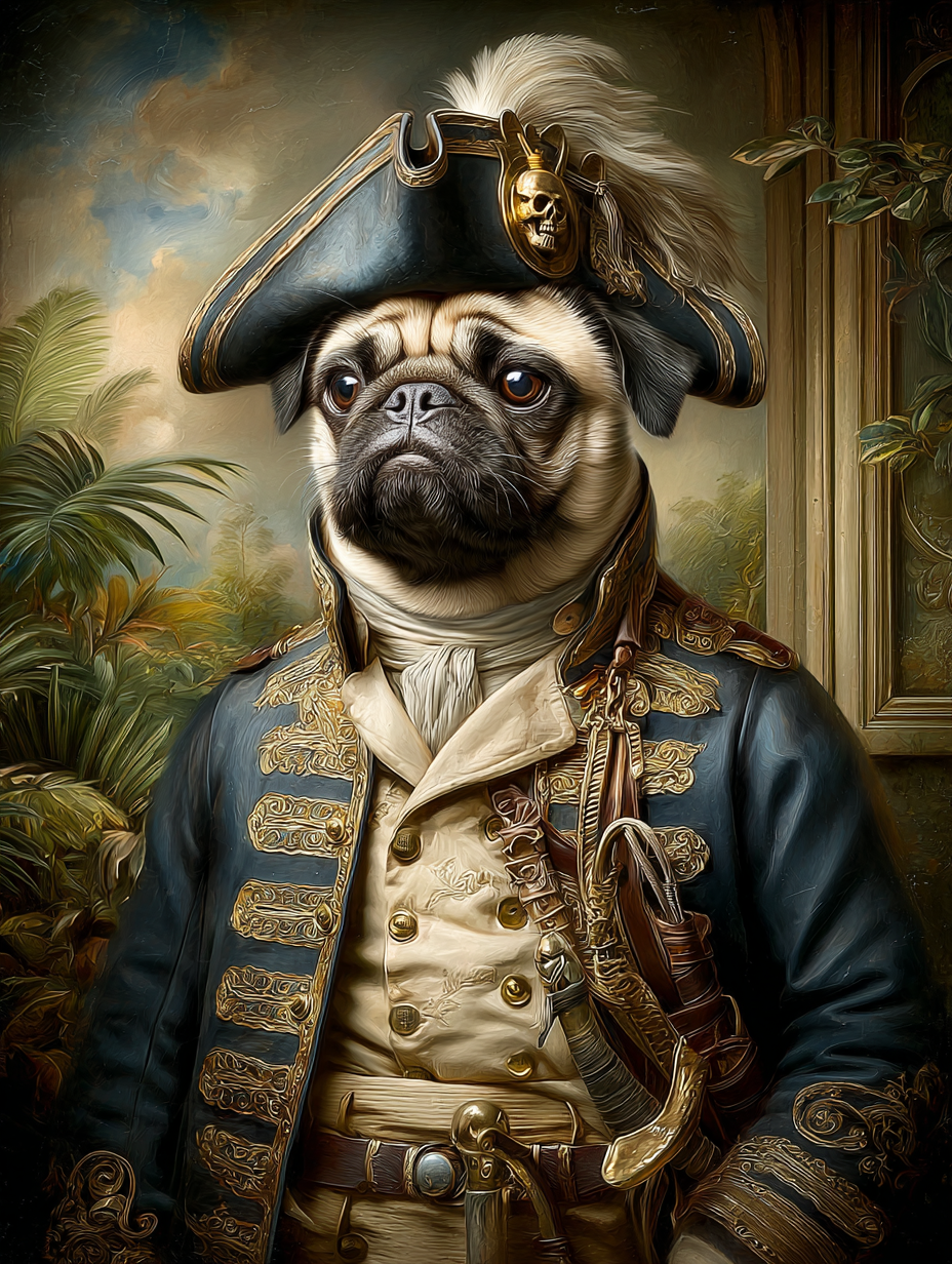 Pirate Pug Digital Download Wall Art