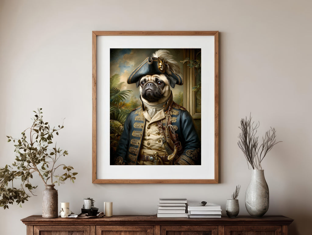Pirate Pug Digital Download Wall Art
