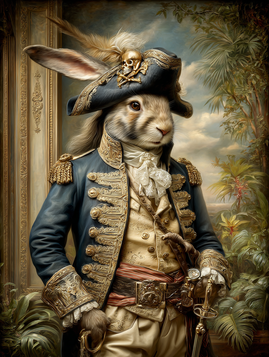 Pirate Rabbit Digital Download Wall Art
