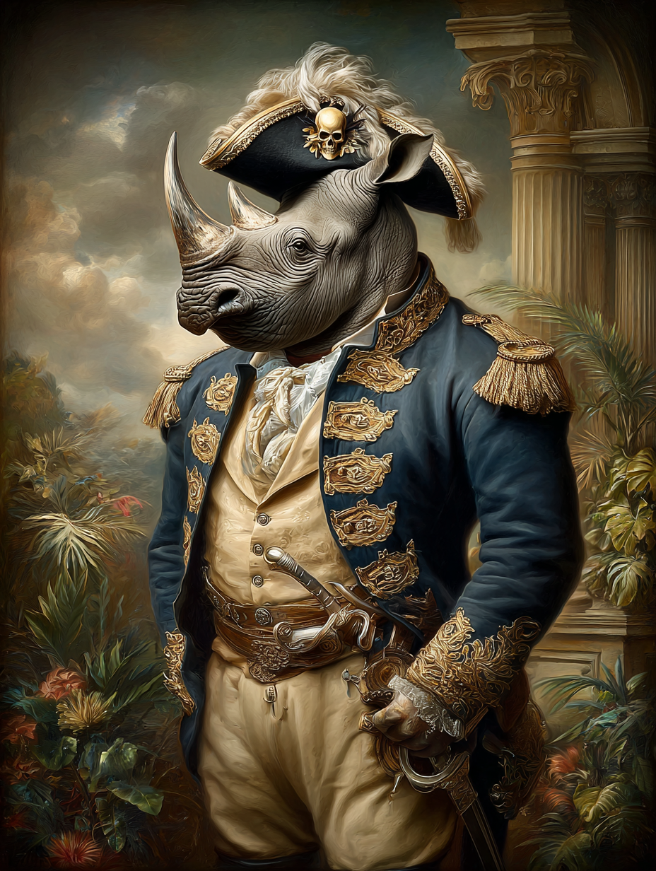 Pirate Rhinoceros Digital Download Wall Art
