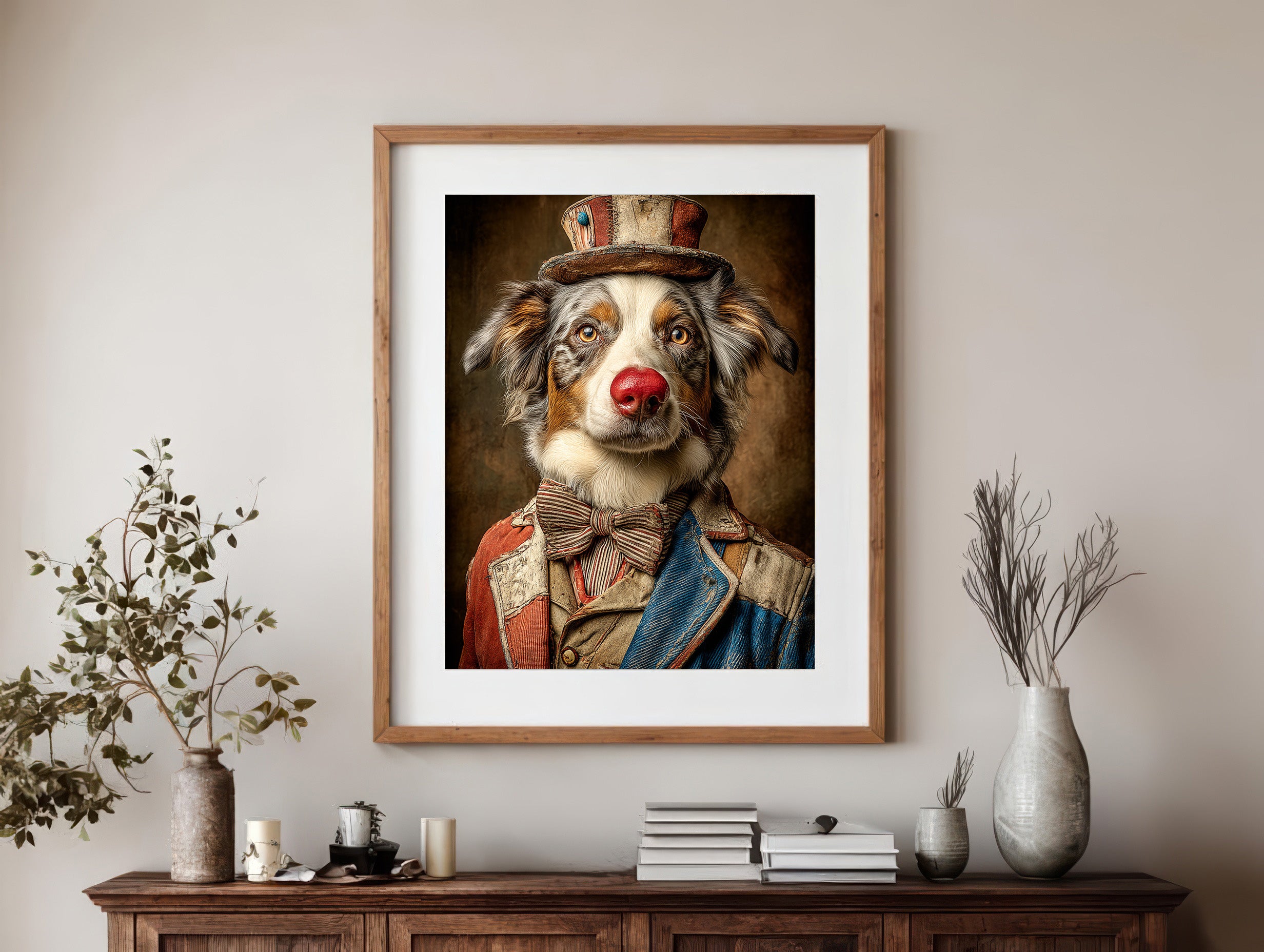 Rodeo Clown Australian Shepherd Digital Download Wall Art