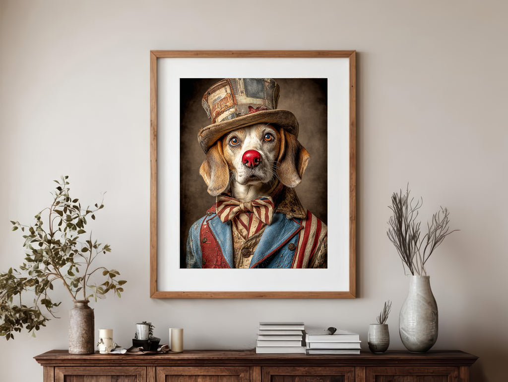 Rodeo Clown Beagle Digital Download Wall Art