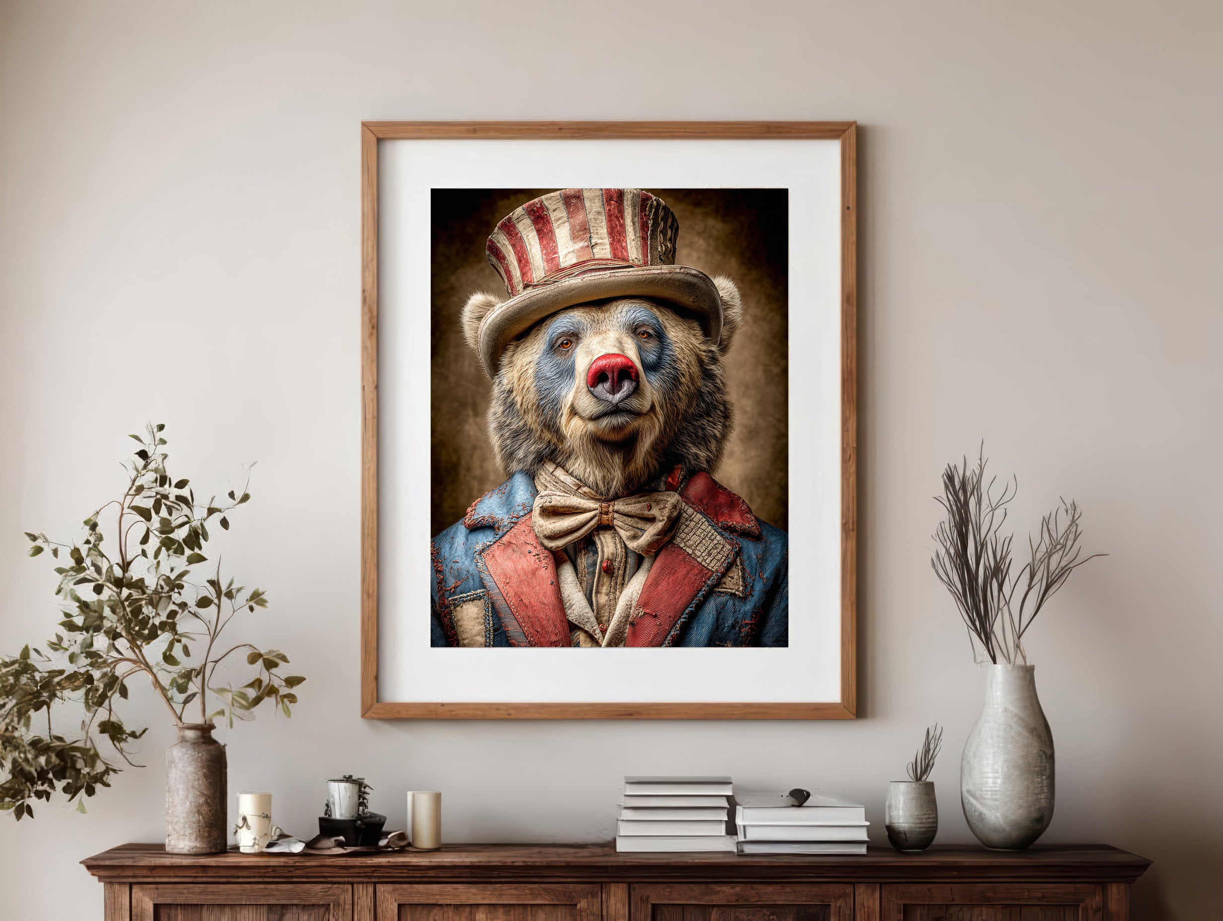 Rodeo Clown Bear Digital Download Wall Art