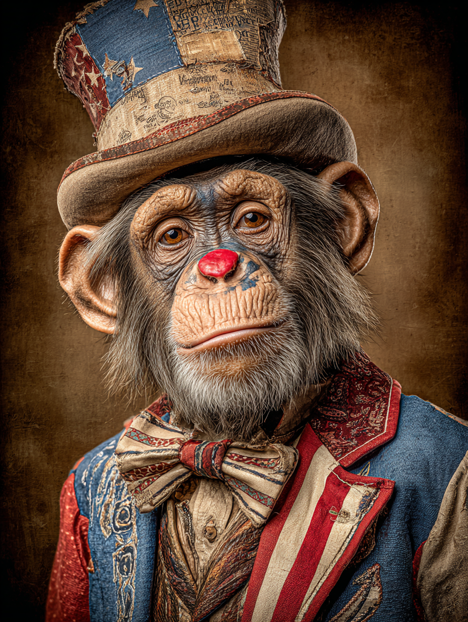 Rodeo Clown Chimpanzee Digital Download Wall Art