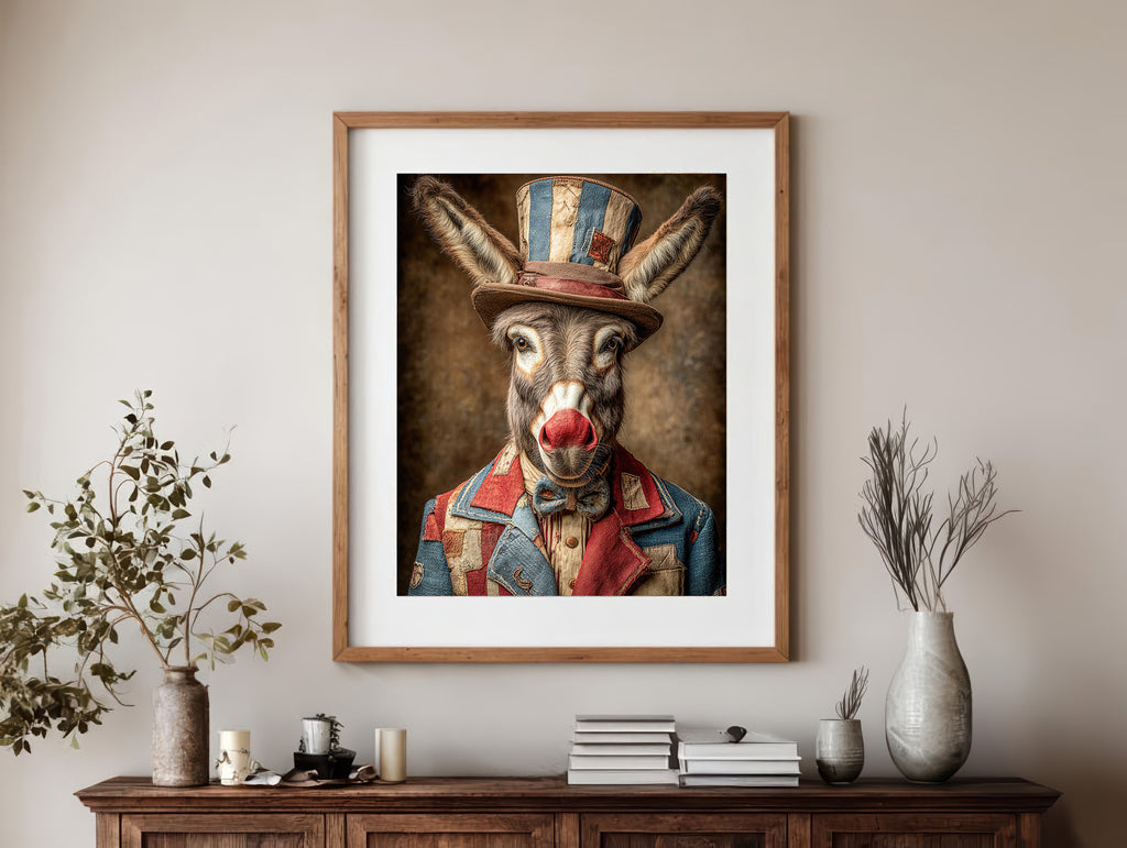 Rodeo Clown Donkey Digital Download Wall Art