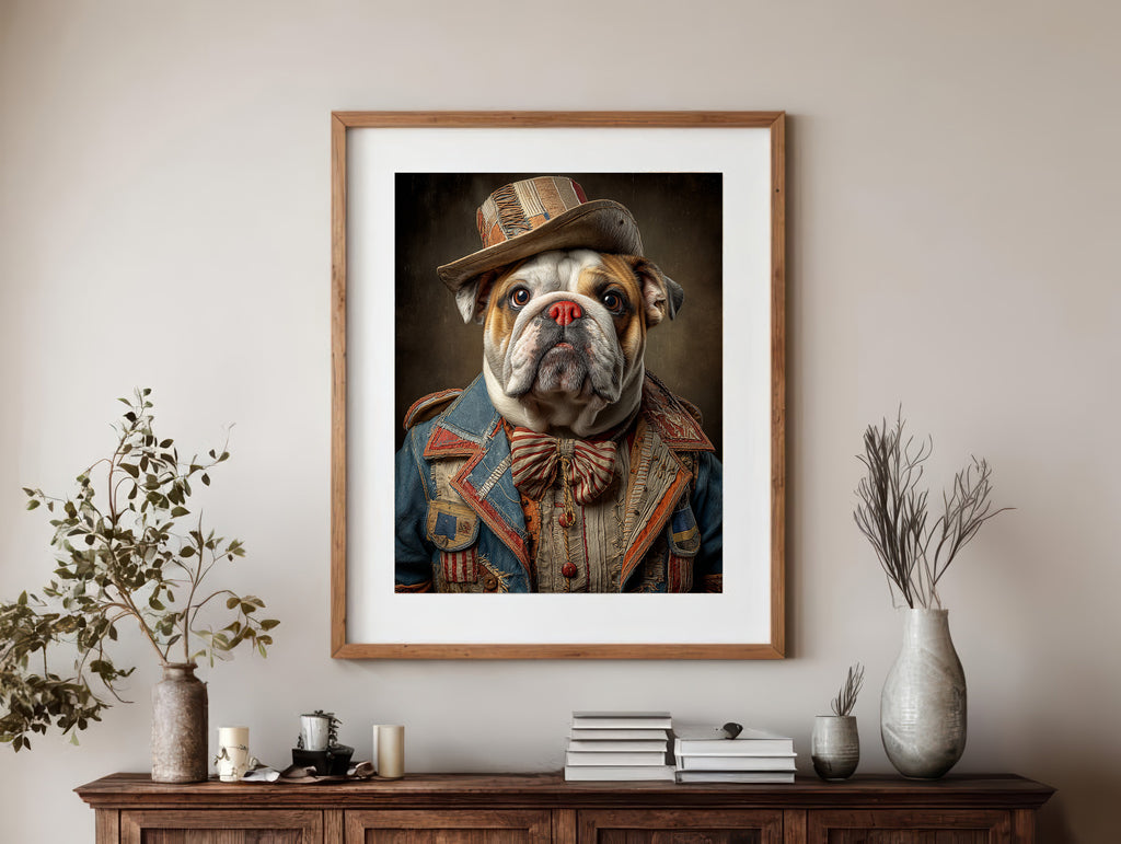 Rodeo Clown English Bulldog Digital Download Wall Art
