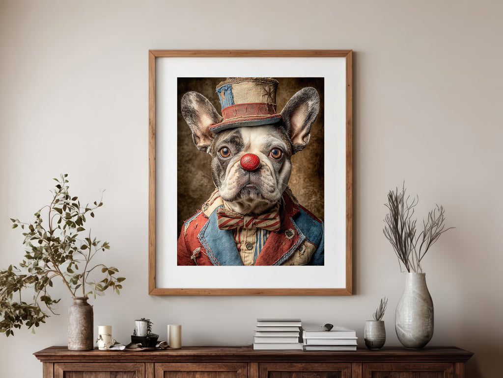 Rodeo Clown French Bulldog Digital Download Wall Art