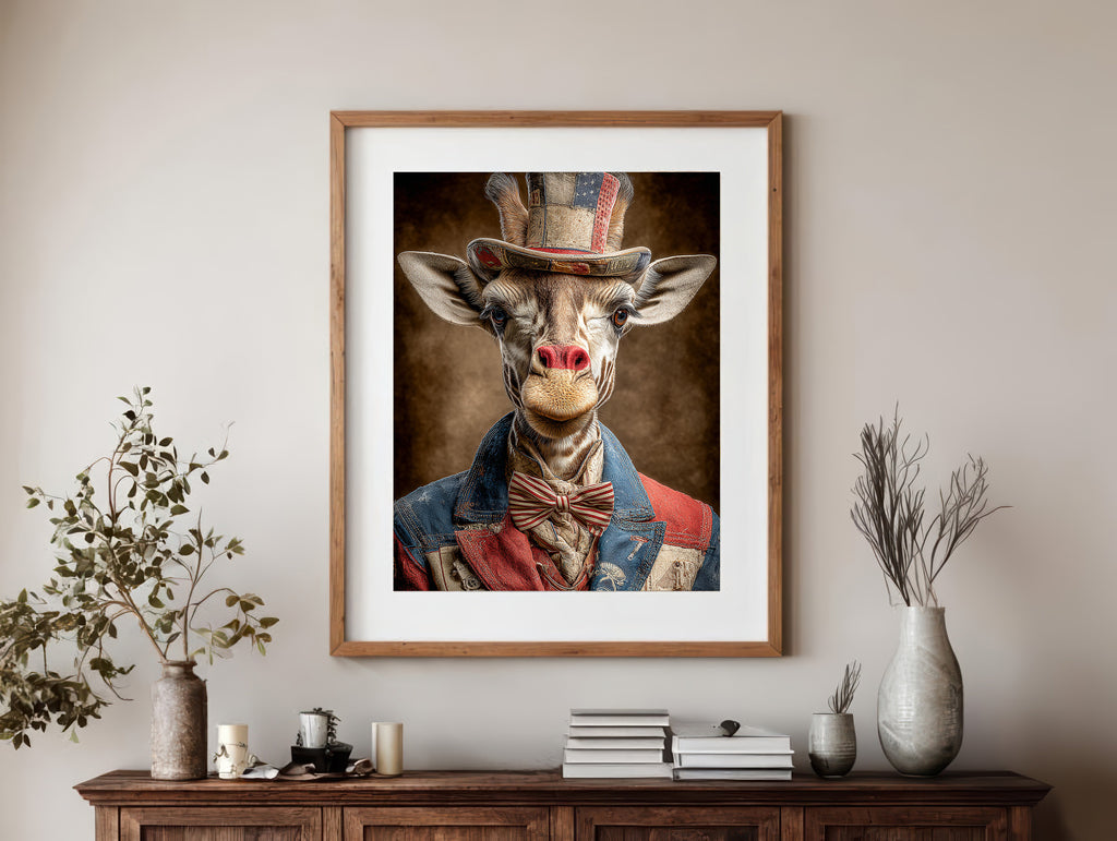 Rodeo Clown Giraffe Digital Download Wall Art