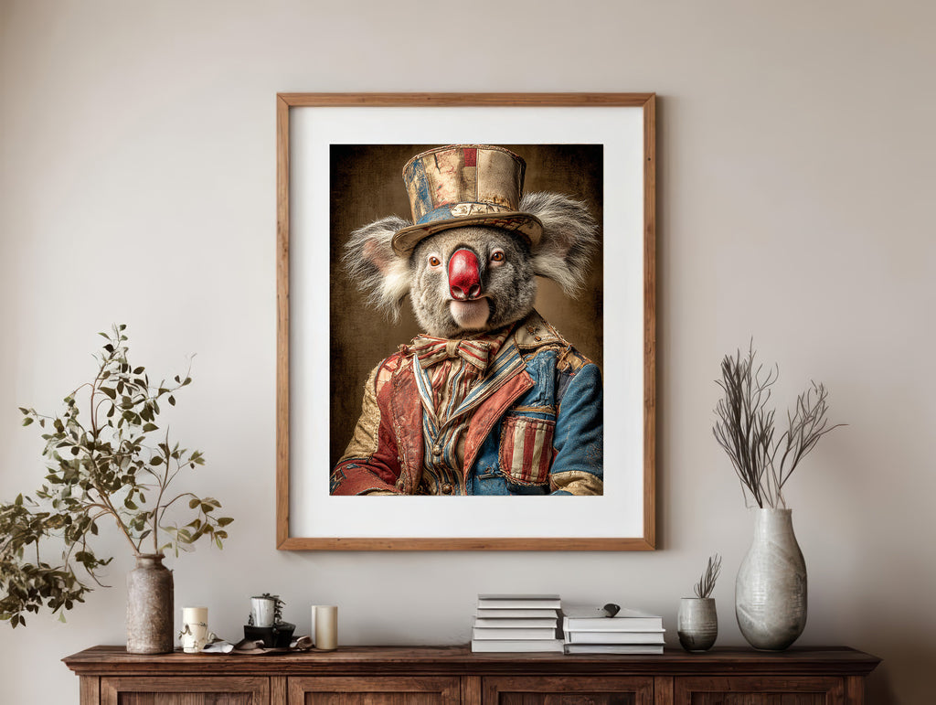 Rodeo Clown Koala Digital Download Wall Art